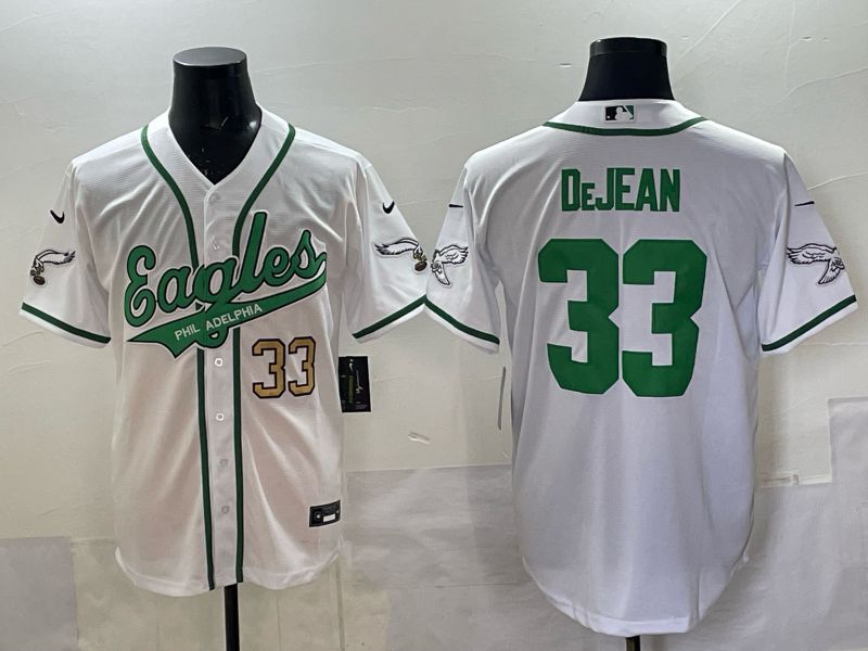 Men 2025 Philadelphia Eagles #33 Dejean white 2th generation Joint Name Nike Limited NFL Jersey style 001->chicago cubs->MLB Jersey